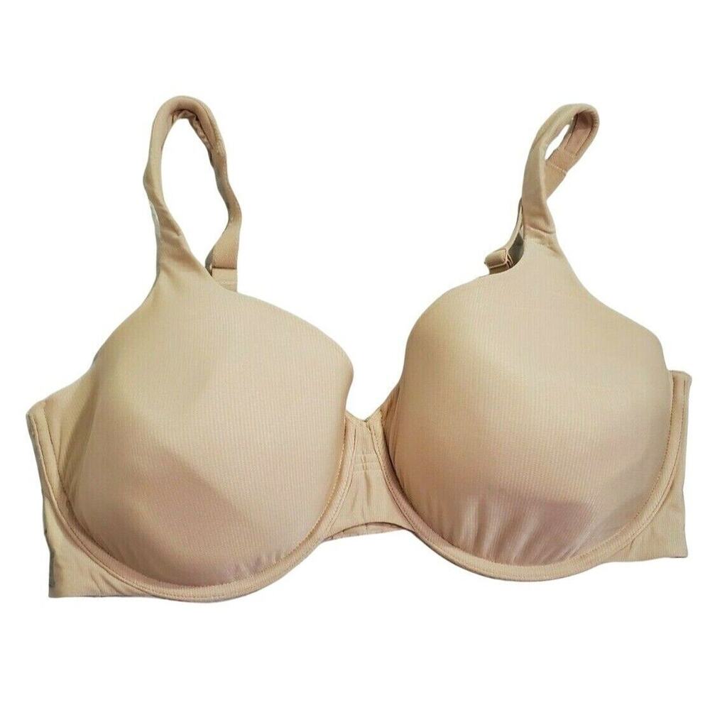 Vanity Fair Bra Size 40D Womens Beige Adjustable Strap Padded Wired Intimate